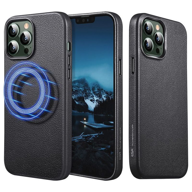 ESR Metro Leather Case With Halolock iPhone 13 Pro Black